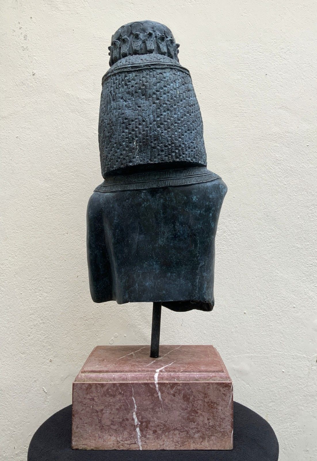 Large Exceptional Bronze Sculpture Cleopatra Egyptian Revival With Marble Stand photo vinterior