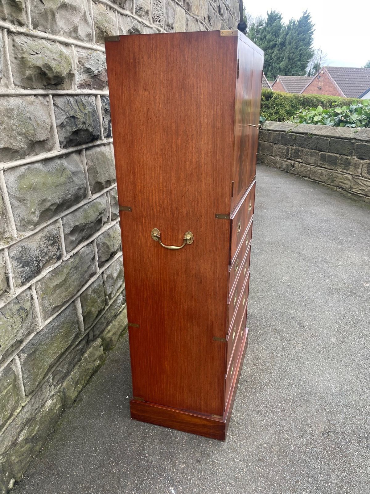 photo buy Quality Brass Bound Mahogany Secretaire Chest