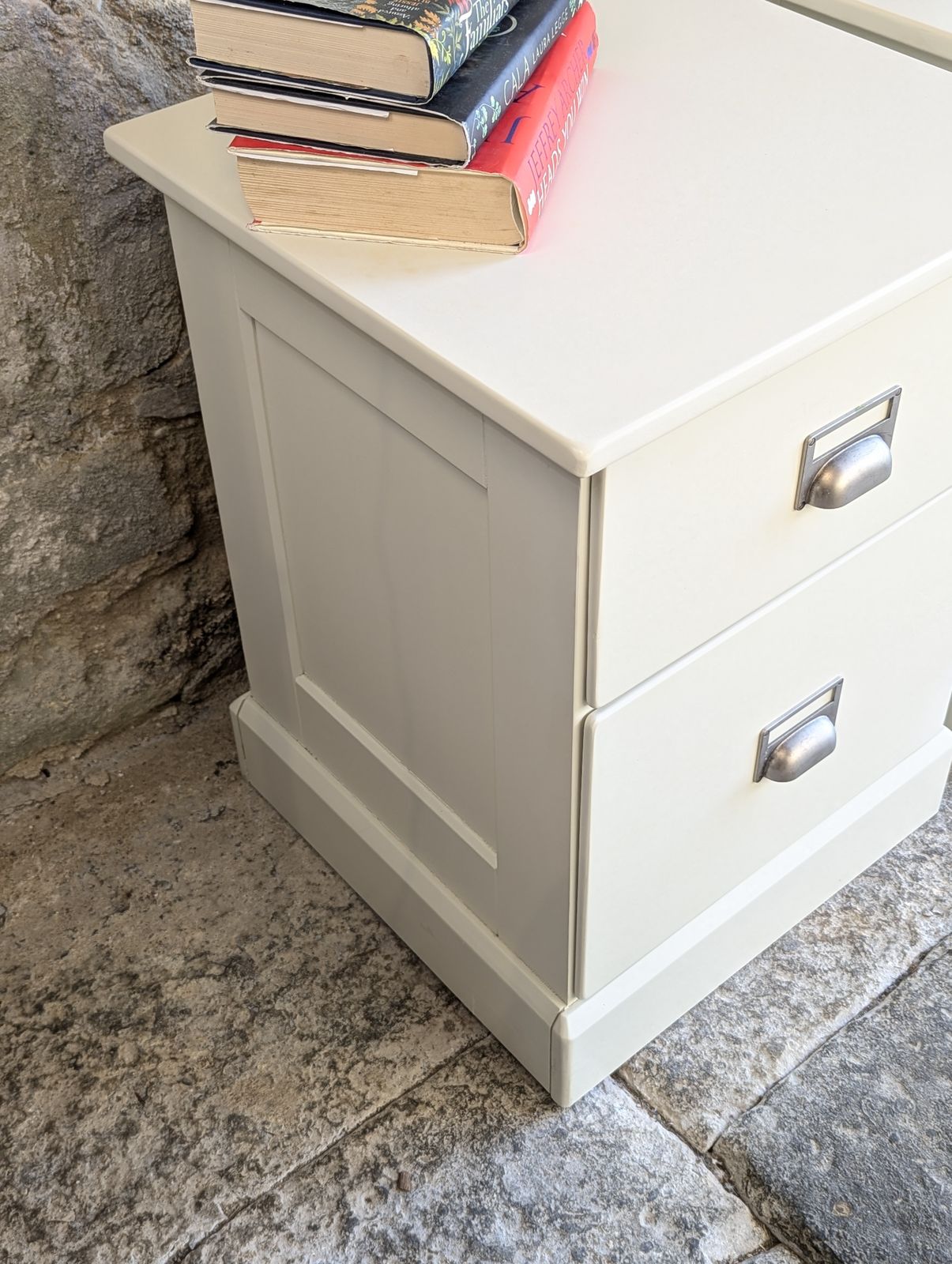 Pair Painted Bedside Tables With Drawers   Off White/ Cream   Sku 140 photo buy