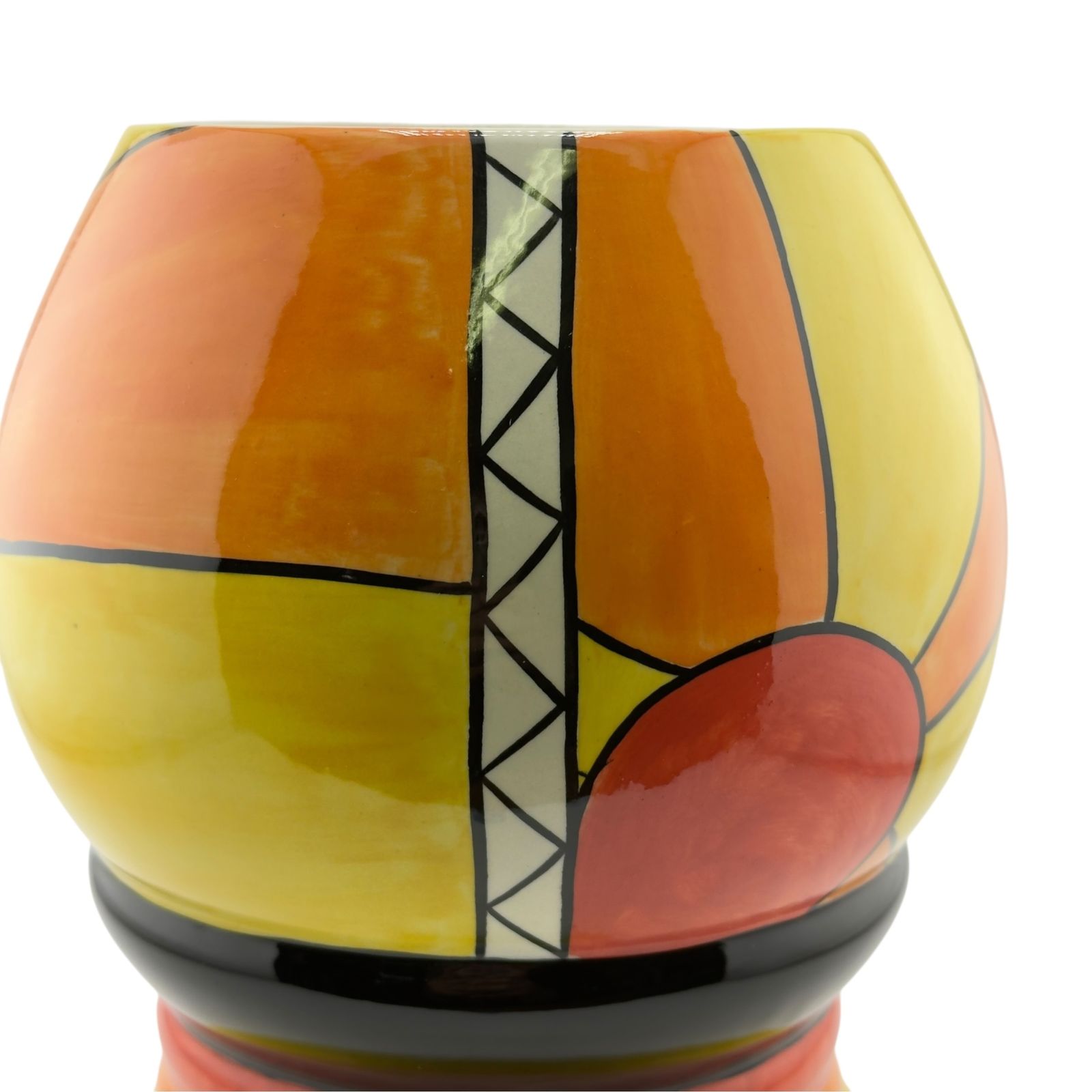 photo vinterior Lorna Bailey “Sunburst” Art Deco Vase – Old Ellgreave Pottery – Hand Painted
