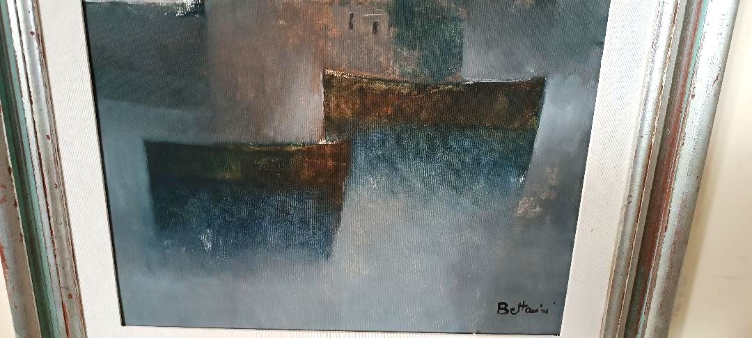 Oil Painting On Canvas Navy 1976 Lido Bettarini Canvas 70x50 Cm photo vinterior