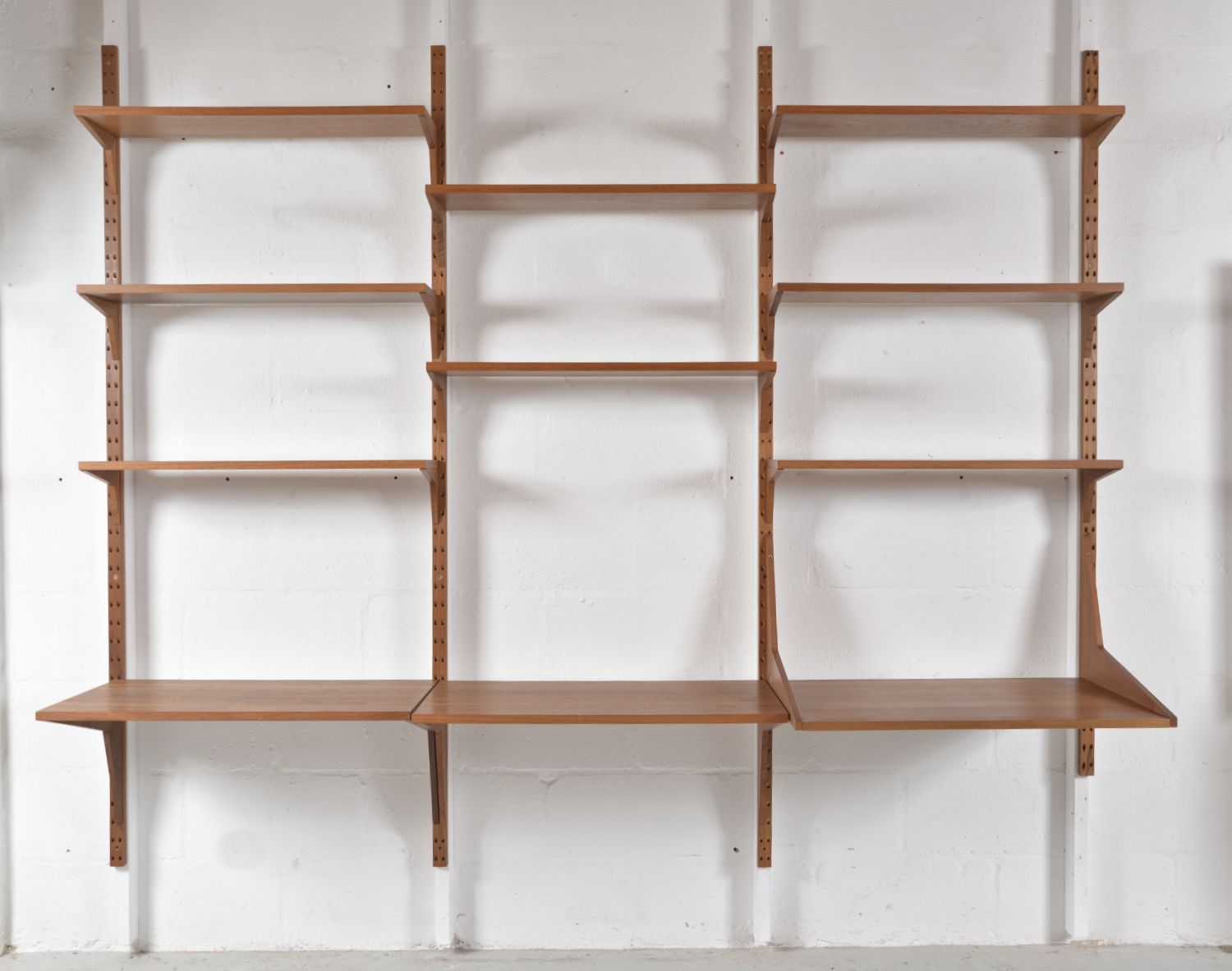 Midcentury Danish Teak 3 Bay Cado Modular Shelving System Desk By Poul Cadovius photo for sale