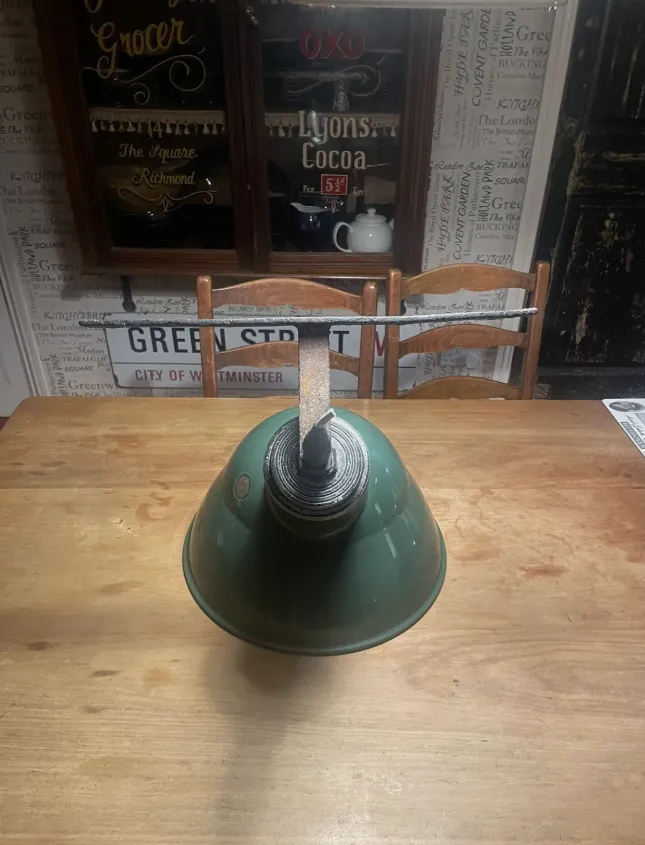 Benjamin Electric Industrial Green Enamel Barn Factory Light 1940 50s photo Lighting
