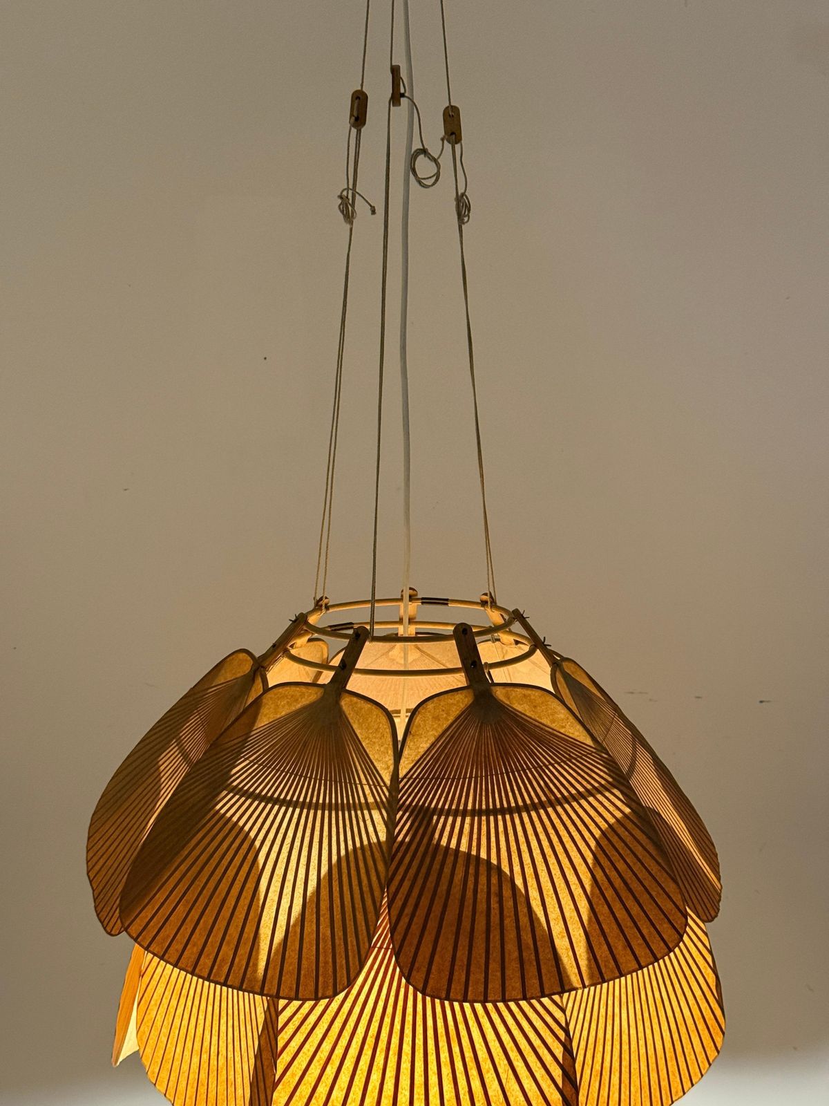 "Uchiwa" Ju Ku Ceiling Pendant Lamp   Ingo Maurer M Design Exceptional As New ! photo for sale