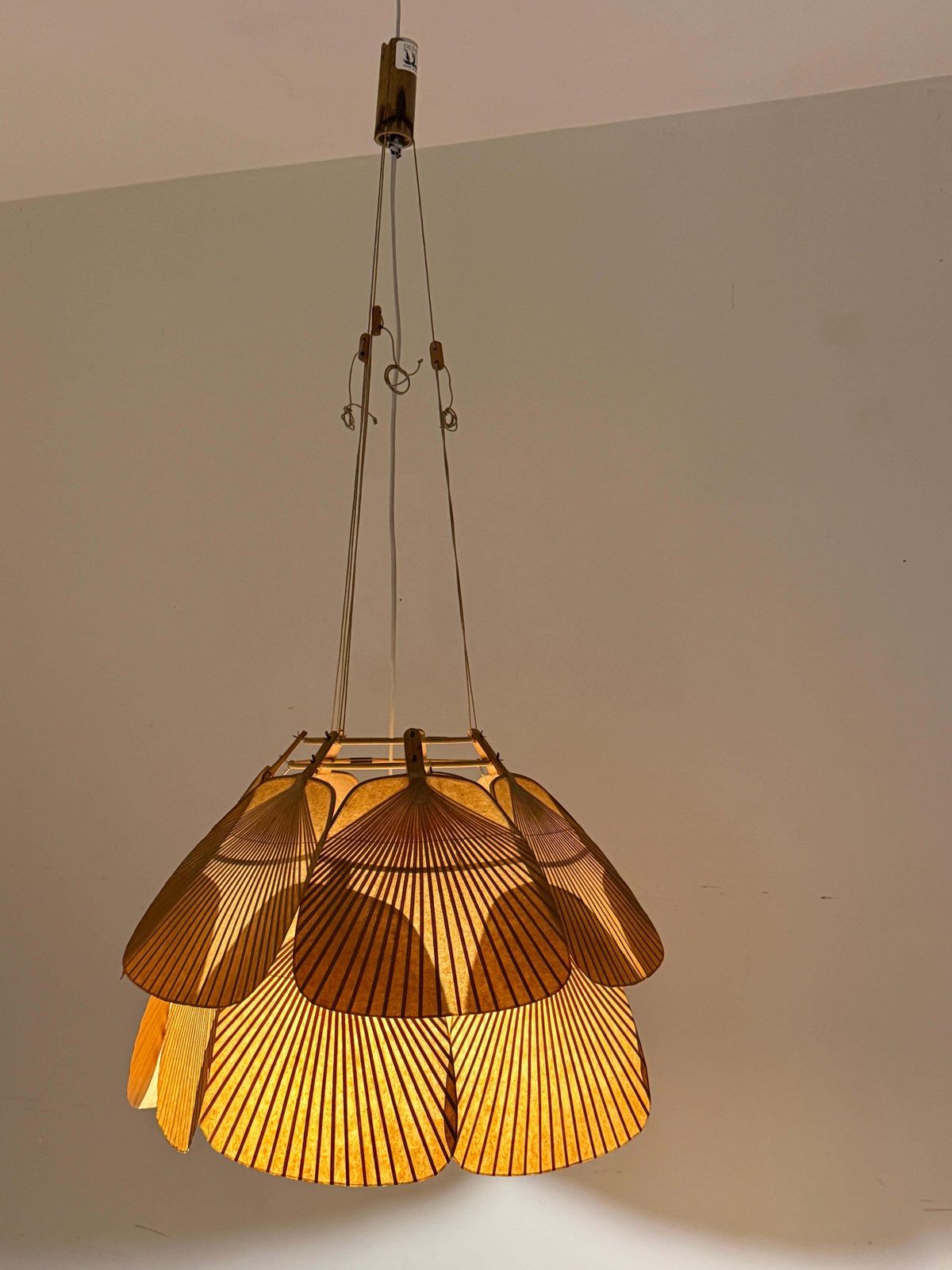 45875.0 "Uchiwa" Ju Ku Ceiling Pendant Lamp   Ingo Maurer M Design Exceptional As New ! photo