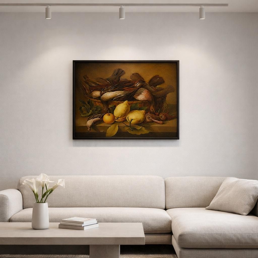 15806.0 19th Century Still Life Painting Oil On Canvas Neapolitan Pictorial Tradition photo
