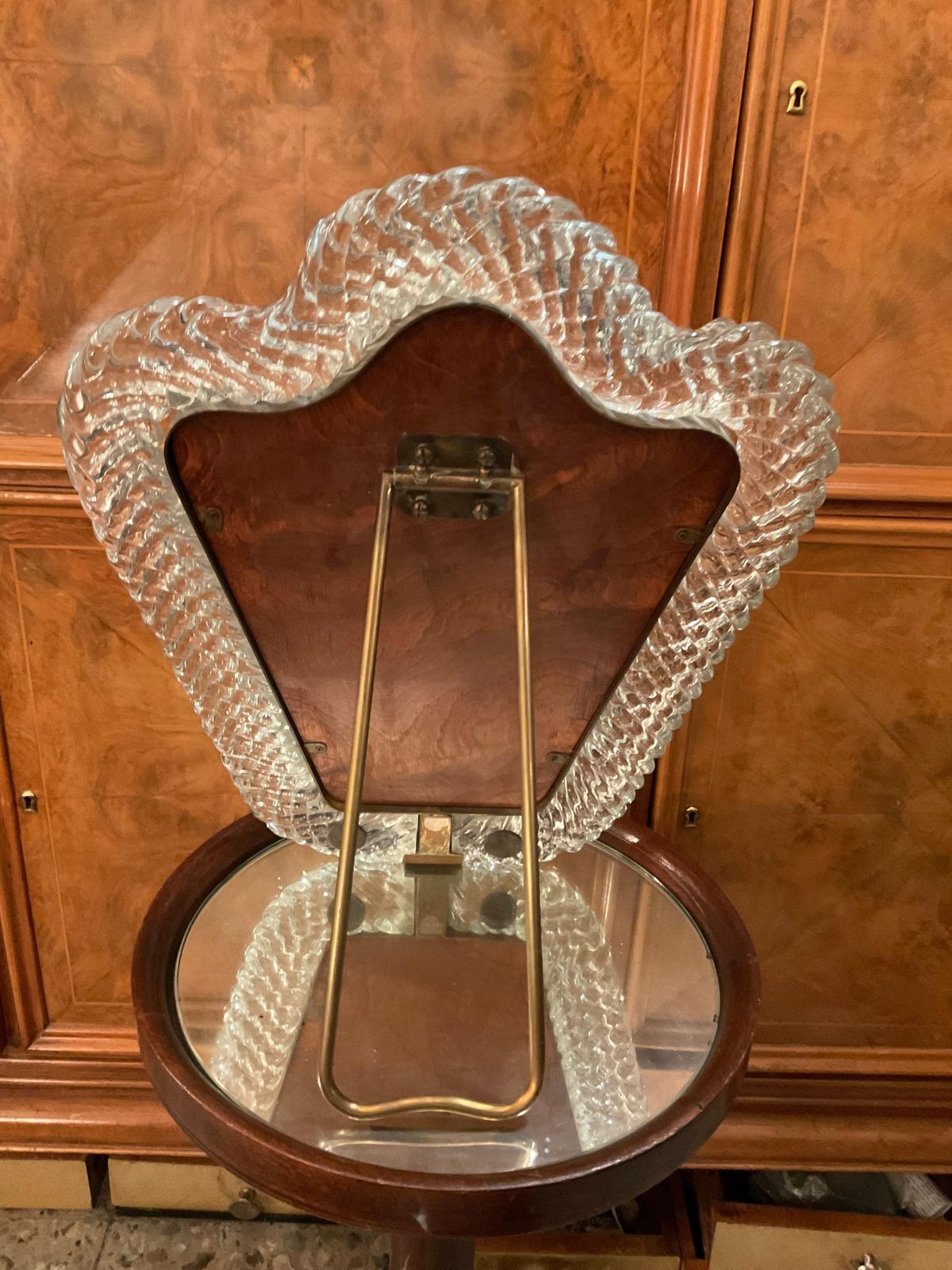 Barovier & Toso Table Or Hanging Mirror Murano Glass Italy 1940/50. photo 4378.0