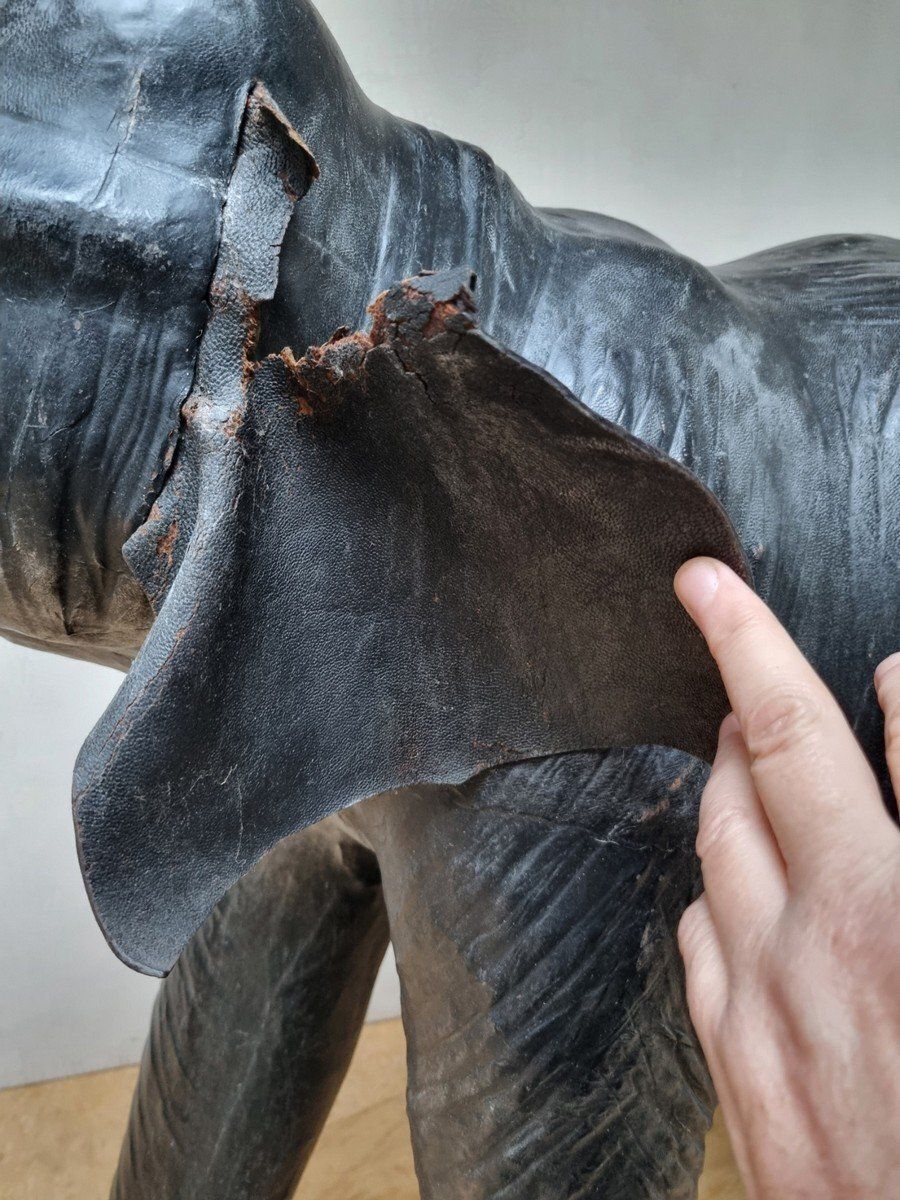 Omersa Leather Elephant With Glass Eyes From Liberty's London, 1930s photo vinterior