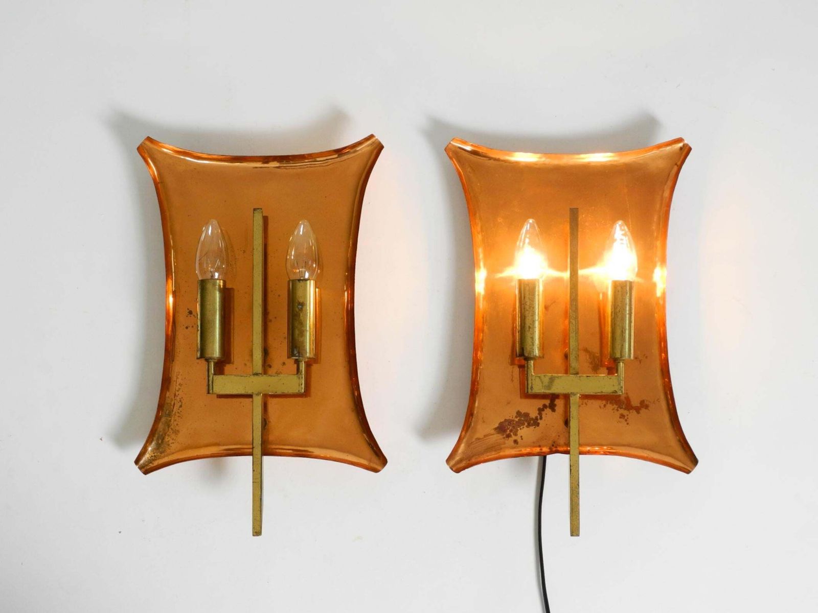 Unique Large Heavy Mid Century Church Wall Lamps Made Of Copper And Brass photo 1887.0