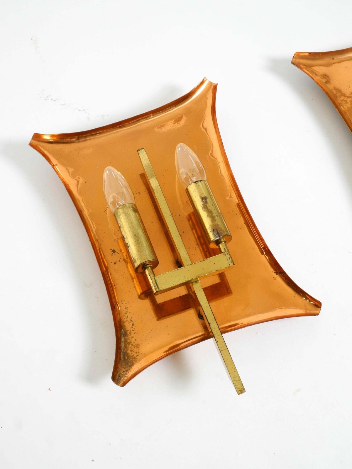 Lighting Unique Large Heavy Mid Century Church Wall Lamps Made Of Copper And Brass photo