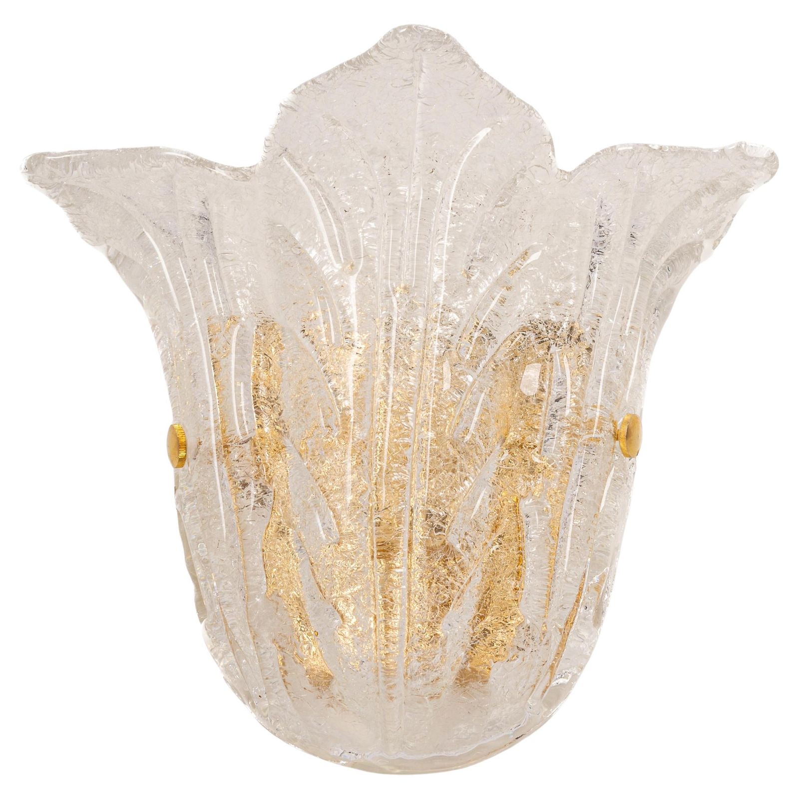 1 Of 6 Large Murano Glass Wall Sconces Venini Style, Italy, 1970s