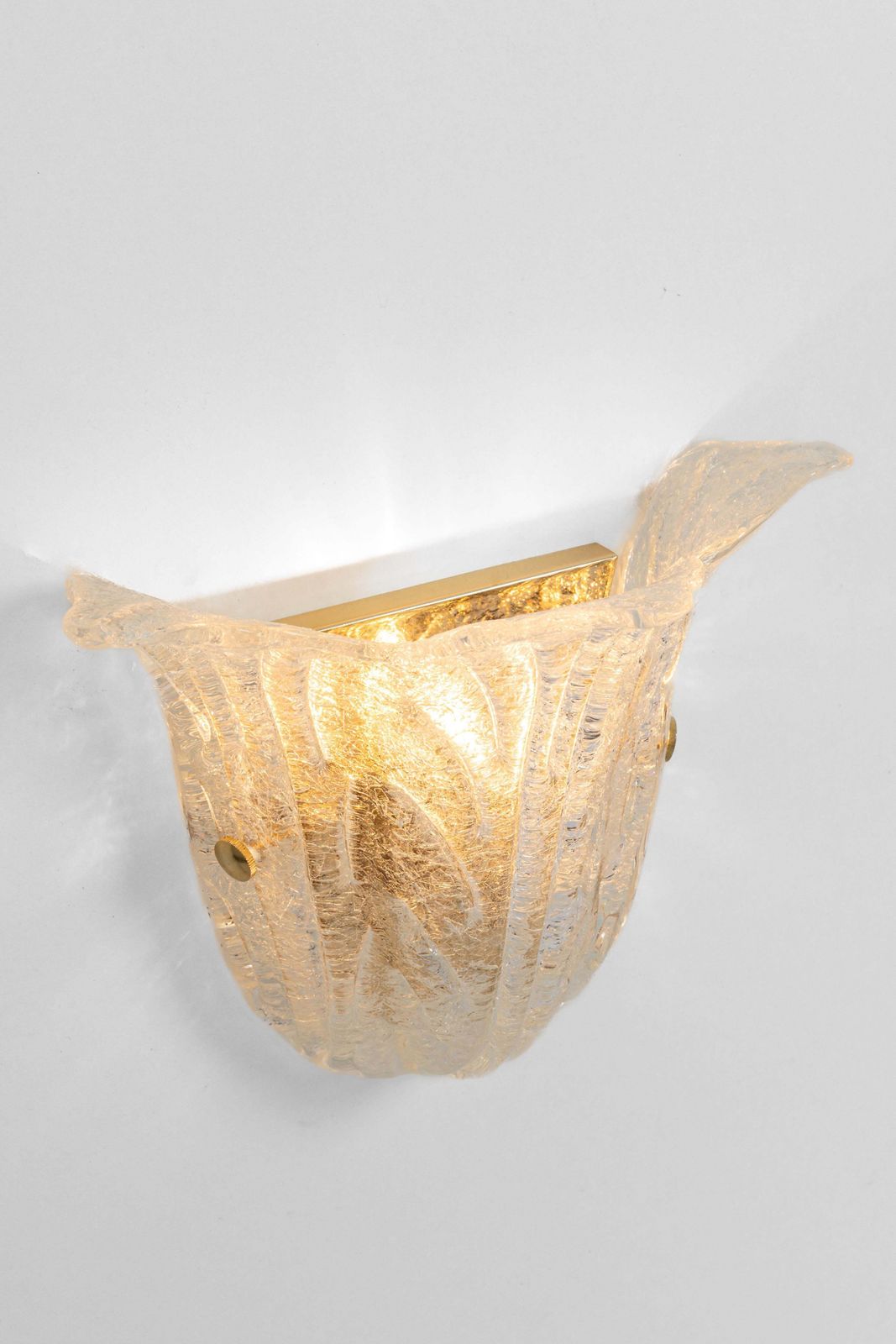 1 Of 6 Large Murano Glass Wall Sconces Venini Style, Italy, 1970s photo for sale