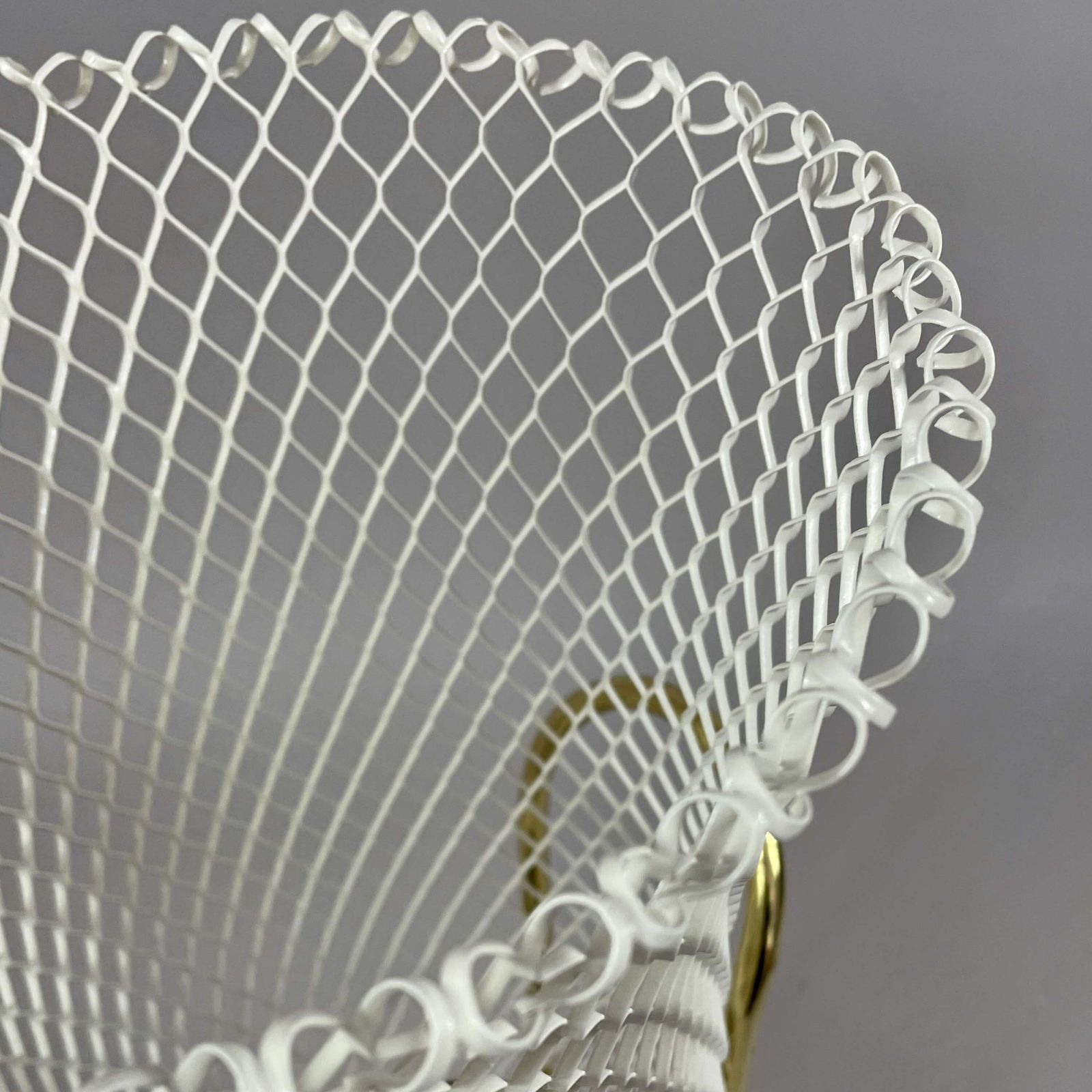 photo vinterior Mid Century Brass & White Metal Umbrella Stand, Italy 1950s