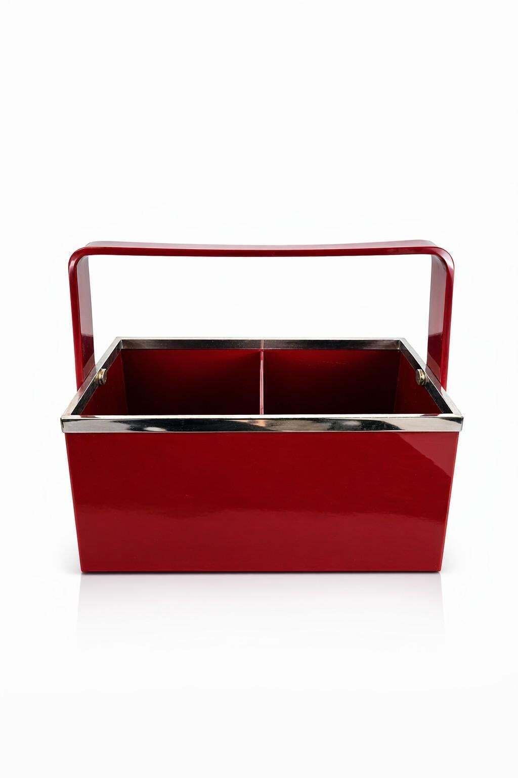 Red Lucite Bottle Stand/Magazine Holder Italy 1960's photo for sale
