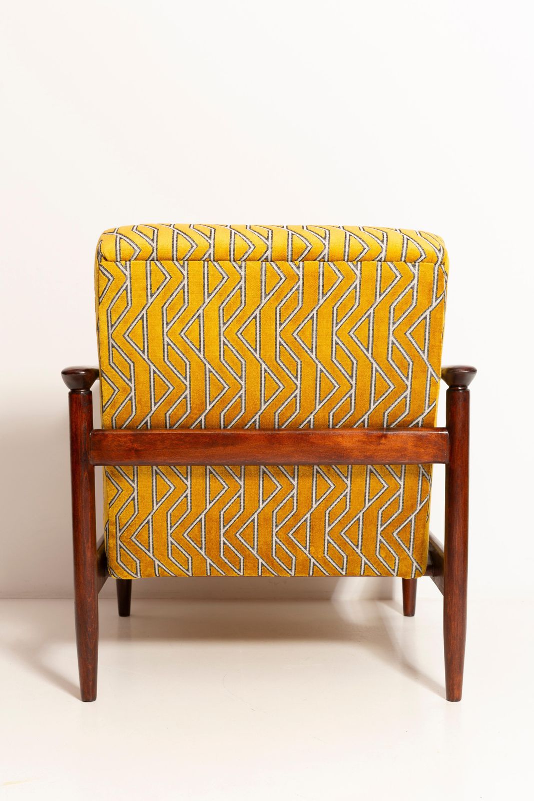 Mid Century Yellow Jacquard Velvet Armchair, Edmund Homa, Gfm 142, 1960s photo vinterior
