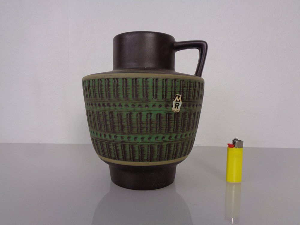 Ceramic 2023/20 R Handle Vase From Marzi & Remy, Germany, 1950s photo for sale