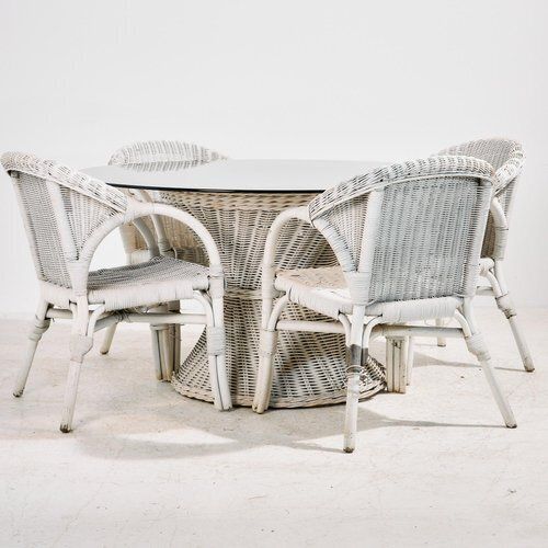 Rattan And Bamboo Set, 1970s, Set Of 5