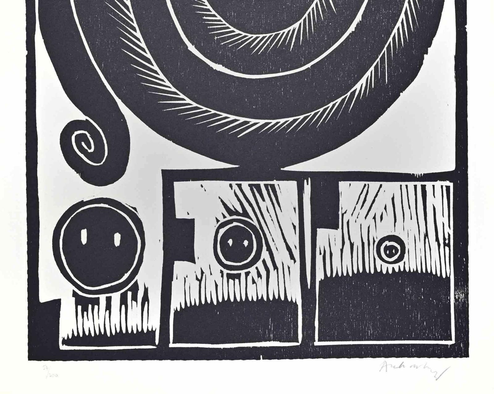 Pierre Alechinskyspiral I   Woodcut Print By Pierre Alechinsky   19701970 photo furniture