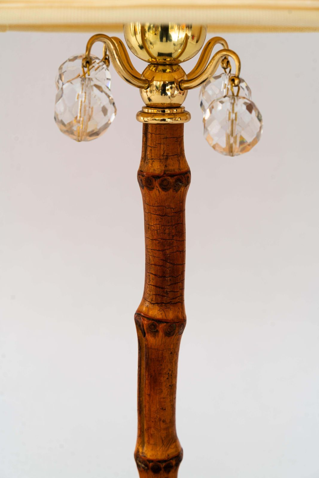 2x Rupert Nikoll Bamboo Table Lamps With Fabric Shades Vienna Around 1950s photo 967.0