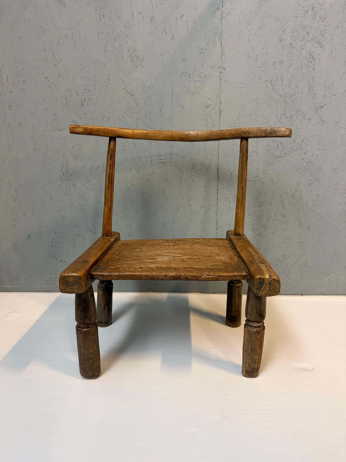 Hand Carved African Baule Tribal Chair, Ivory Coast, Early 20th Century photo for sale