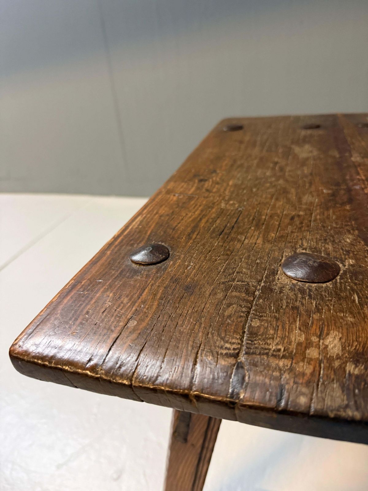 photo vinterior Early Spanish Pine Side Table With Drawer, Primitive Rustic Table, 19th Century