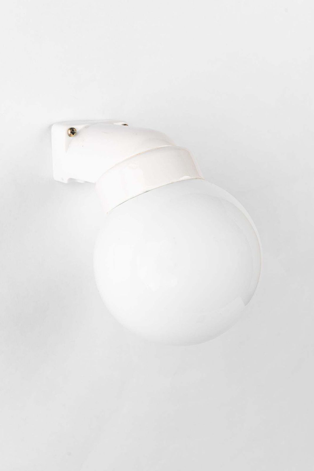 Bauhaus Porcelain Wall Lamp With Opal Glass Shade Germany Around 1920s photo Lighting