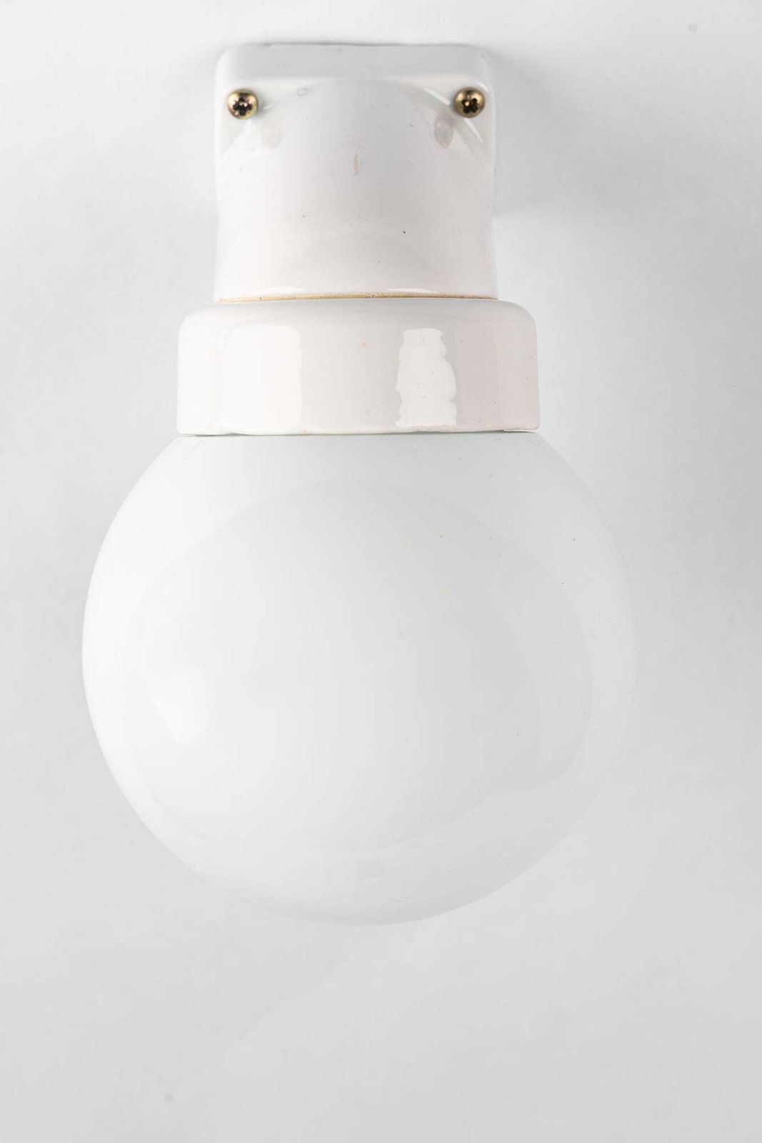 Bauhaus Porcelain Wall Lamp With Opal Glass Shade Germany Around 1920s photo buy