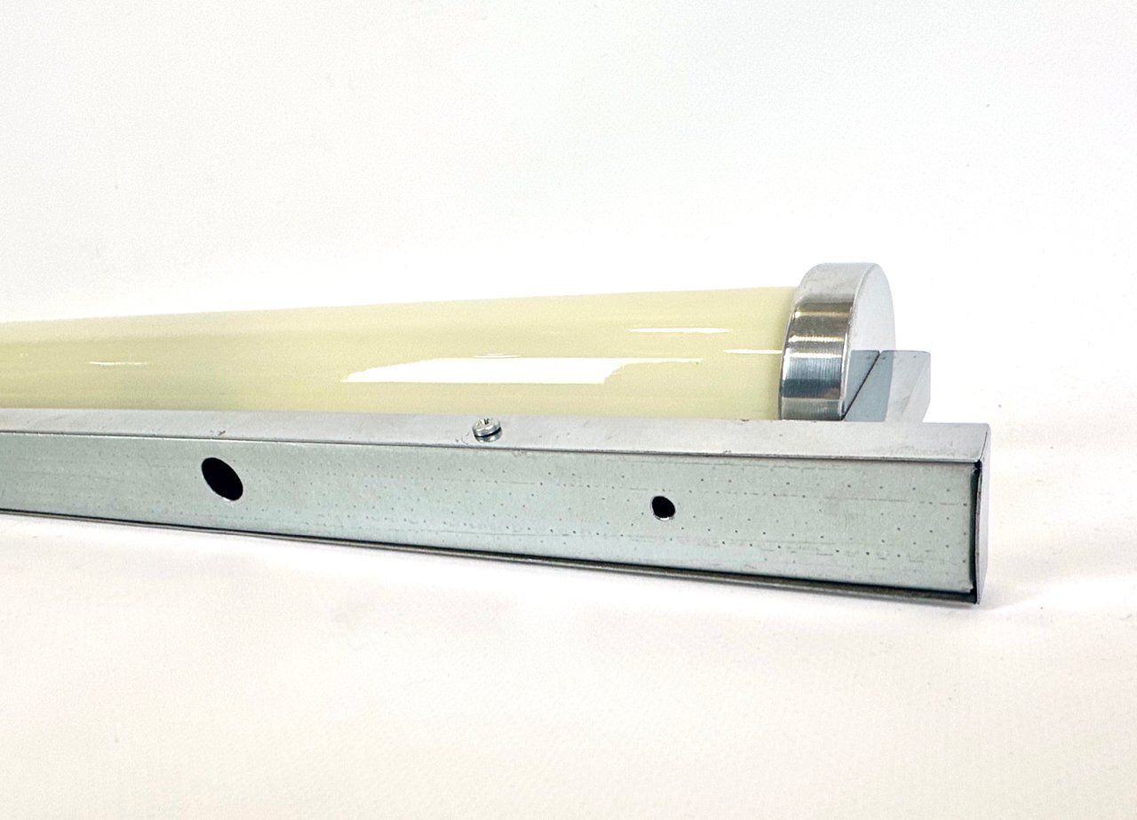 Lighting Bauhaus Nickel Plated Tubular Wall Lamp From Napako, 1930s photo
