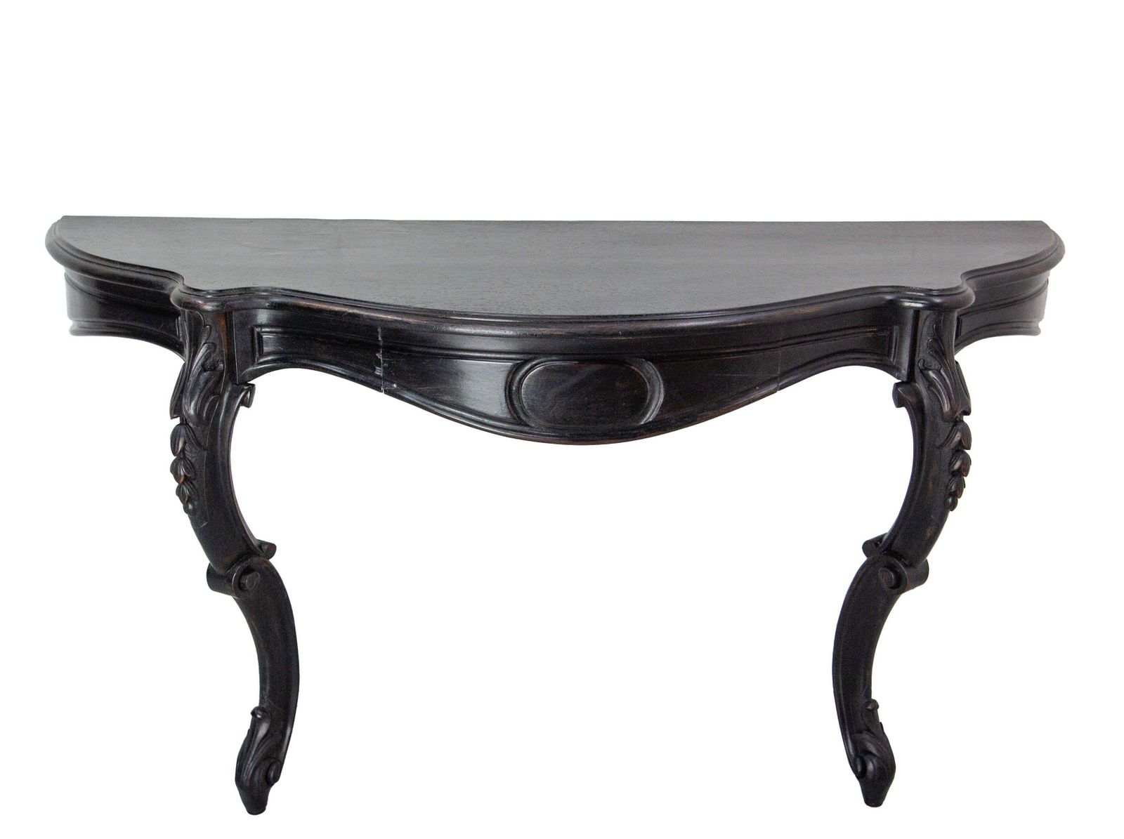 Antique French Black Patinated Wood Wall Mounted Entry Hall Console Circa 1880 photo furniture