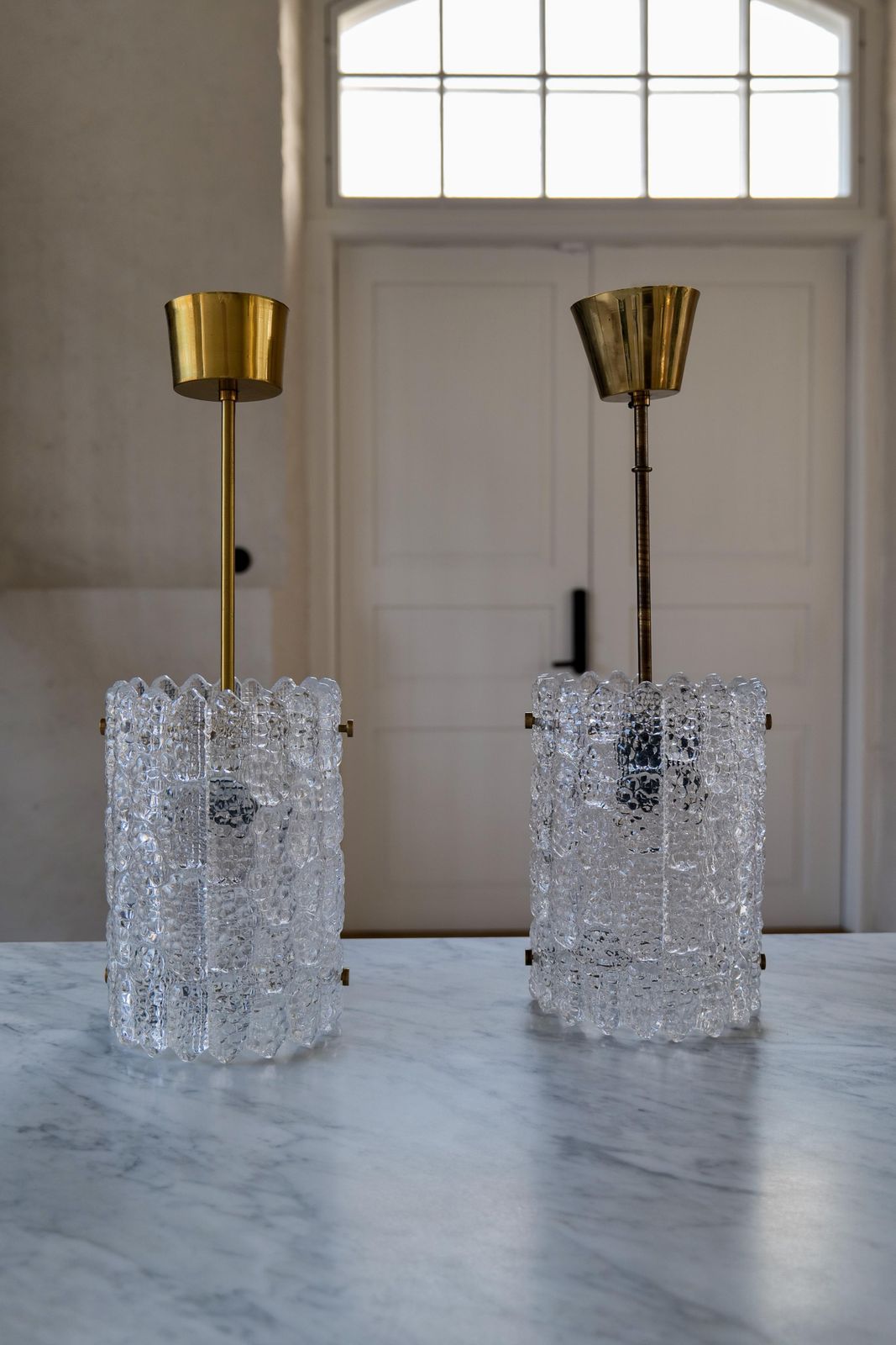 Mid Century Modern Pair Of Cylinder Pendants By Carl Fagerlund, 1960s photo furniture