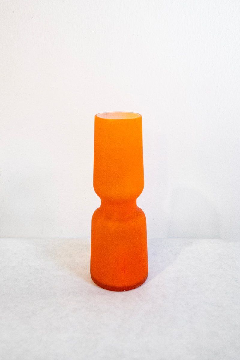 Italian Orange Murano Glass Vase By Carlo Moretti, 1960s photo furniture
