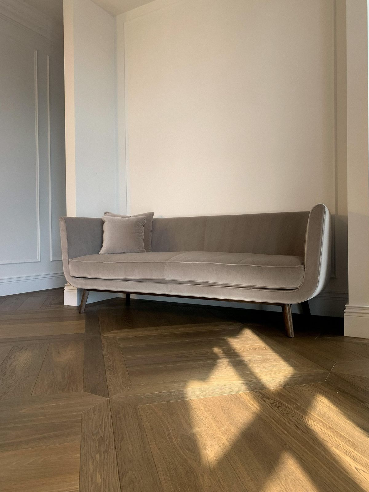 Mid Century Modern Style Velvet Sofa By Damien Langlois Meurinne photo for sale