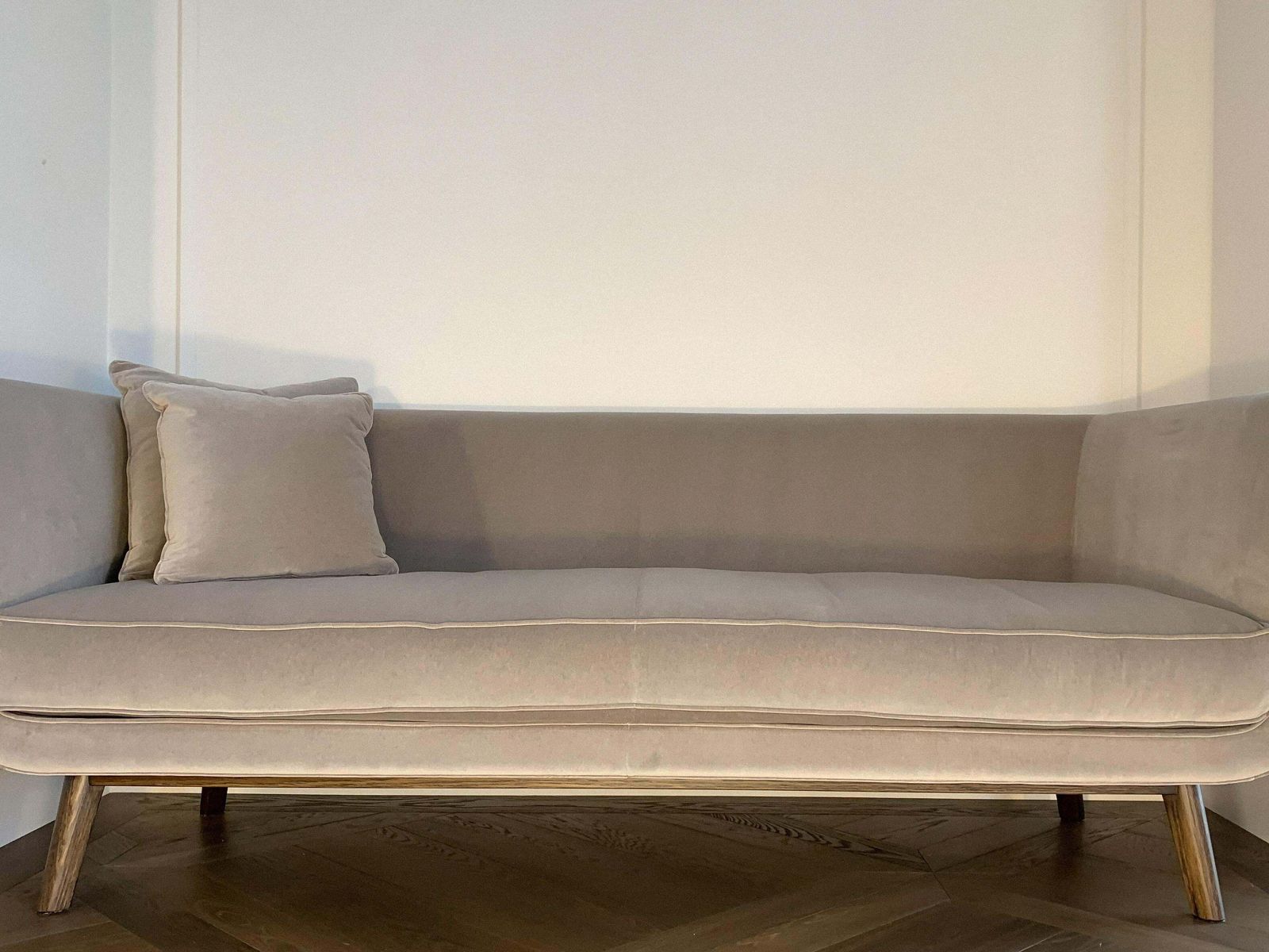 photo for sale Mid Century Modern Style Velvet Sofa By Damien Langlois Meurinne