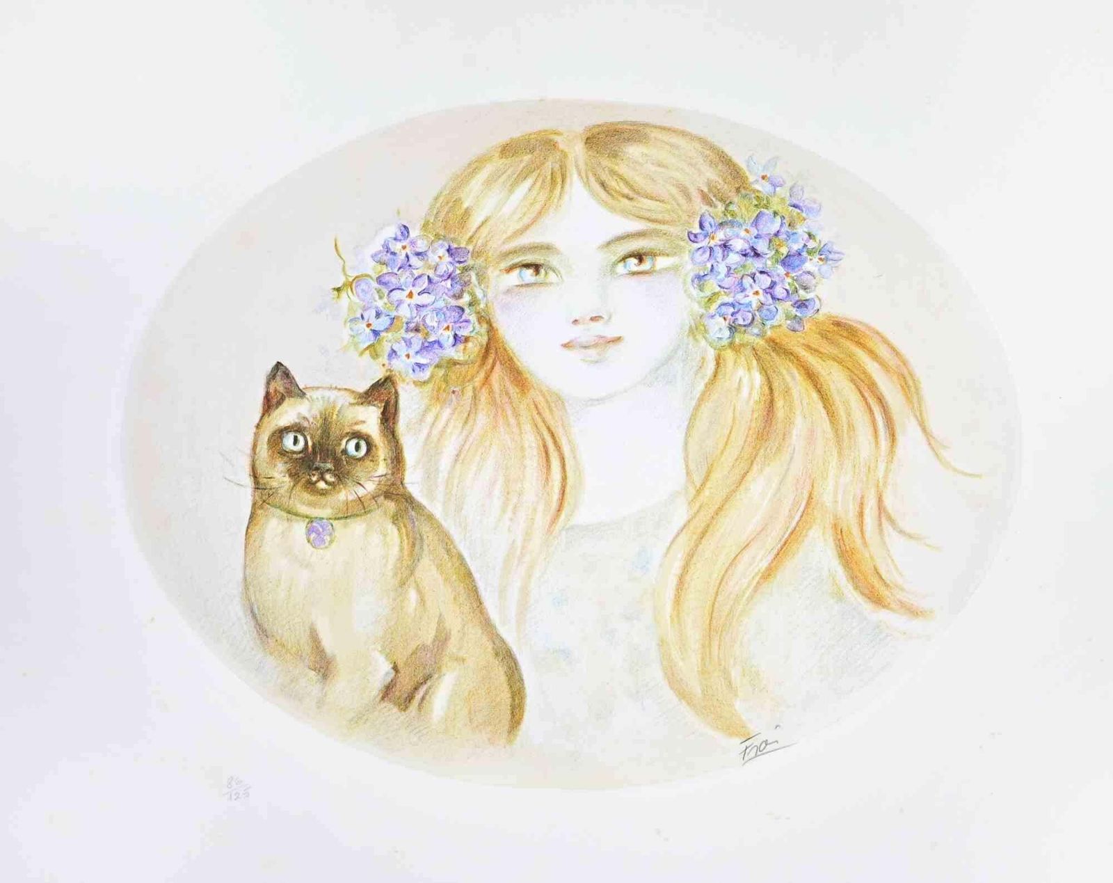 Felicita Fraiportrait   Lithograph By Felicita Frai   1980s1980s photo furniture