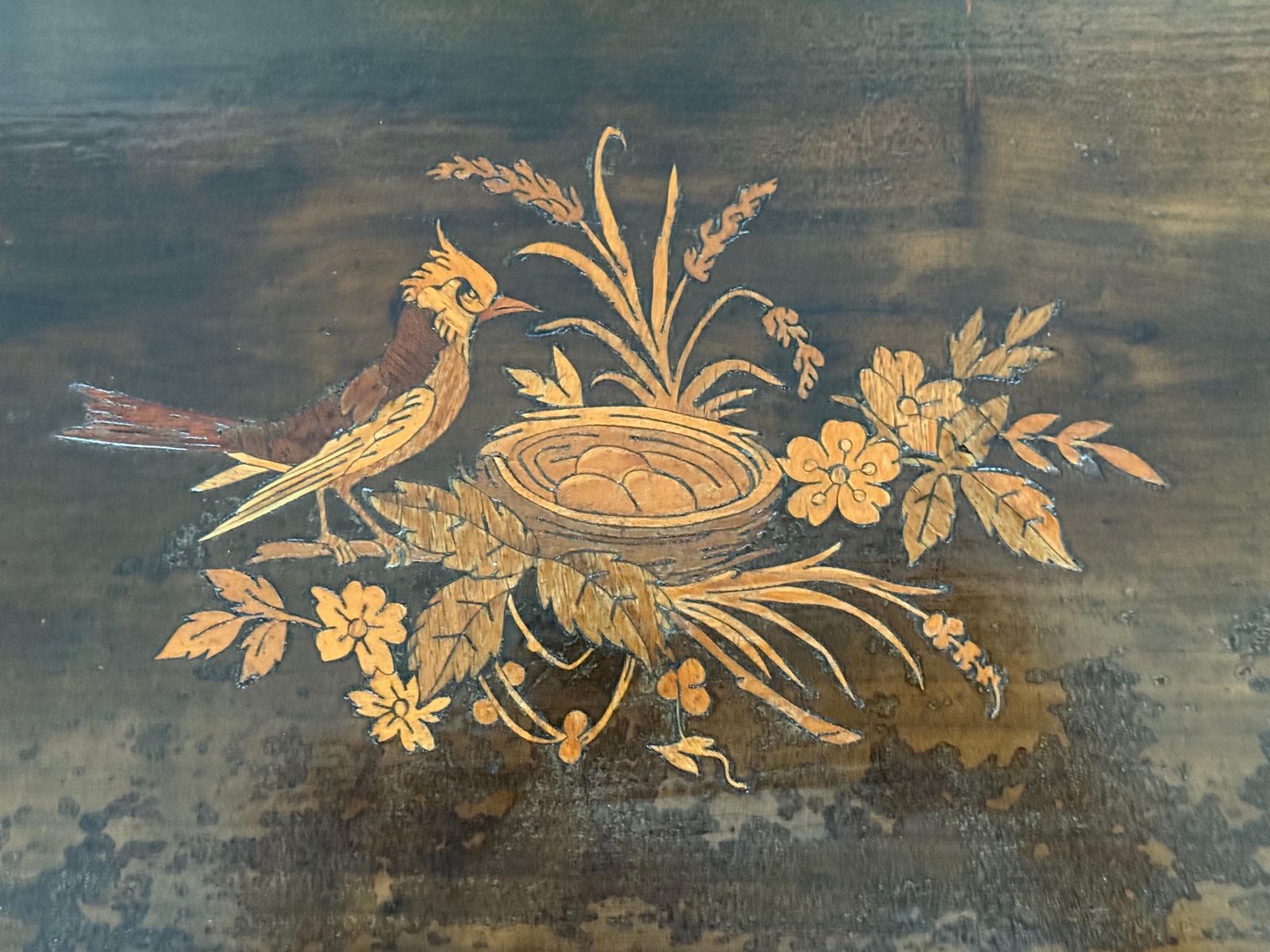 photo buy Table de couture ou table d'appoint Napoléon III en bois et marqueterie, France, fin du XIXe siècle