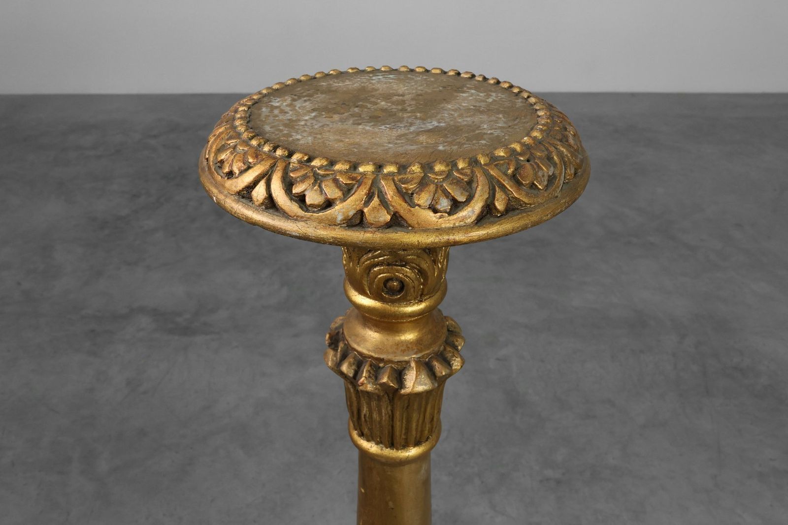 photo furniture 19th Century Giltwood Pedestals With Plaster Decoration, France, Set Of 2