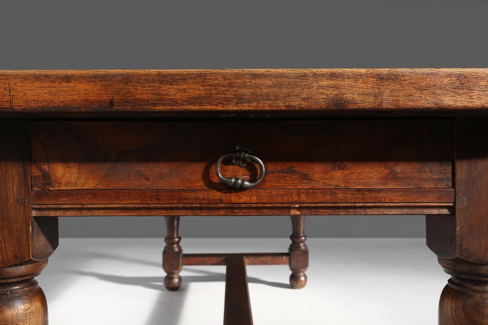 20th Century French Rustic Oak Dining Table, 1950s photo 4658.0