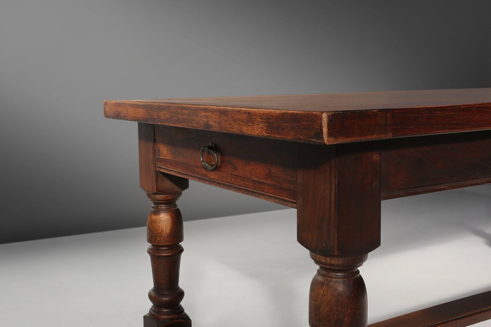 photo for sale 20th Century French Rustic Oak Dining Table, 1950s