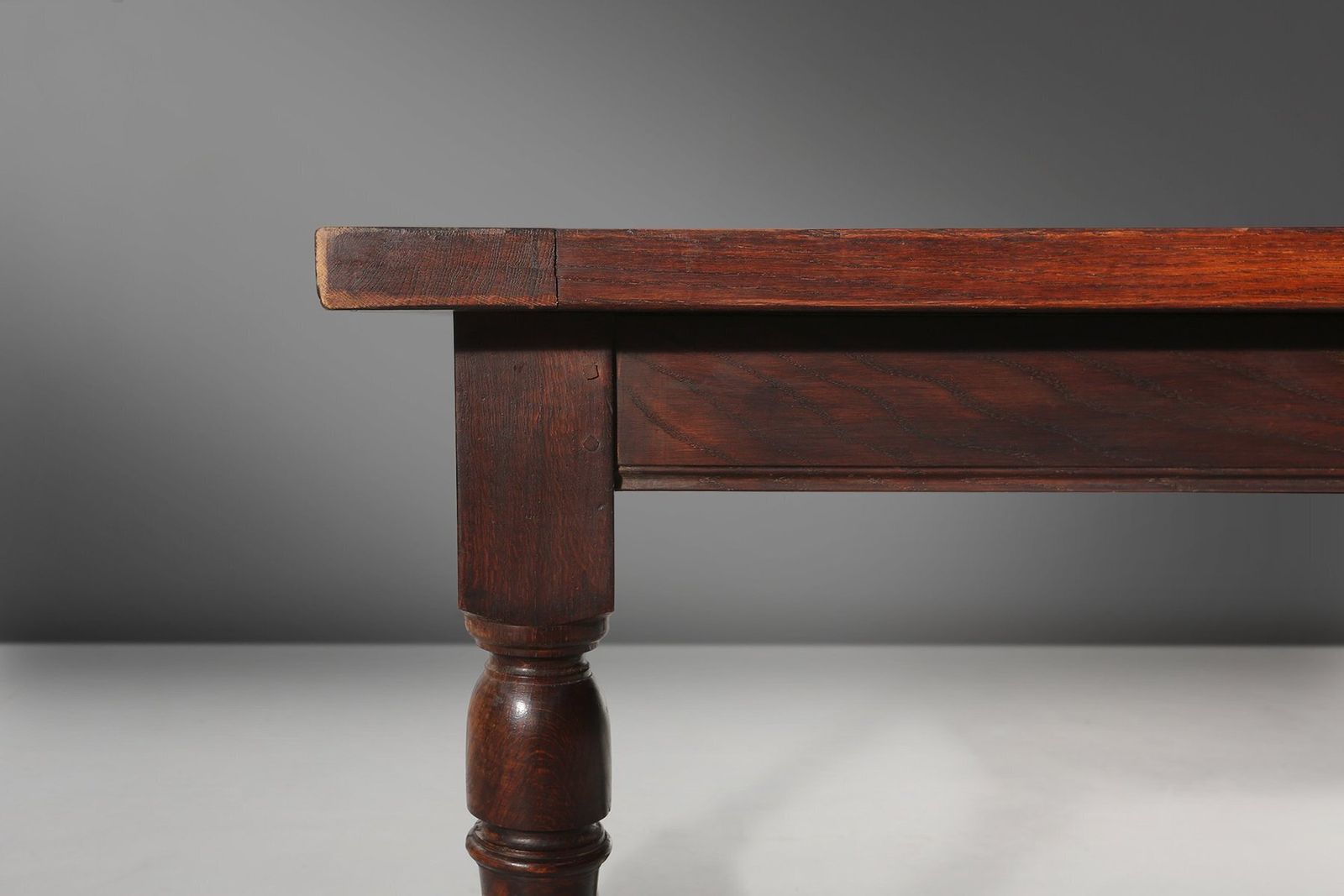 4658.0 20th Century French Rustic Oak Dining Table, 1950s photo