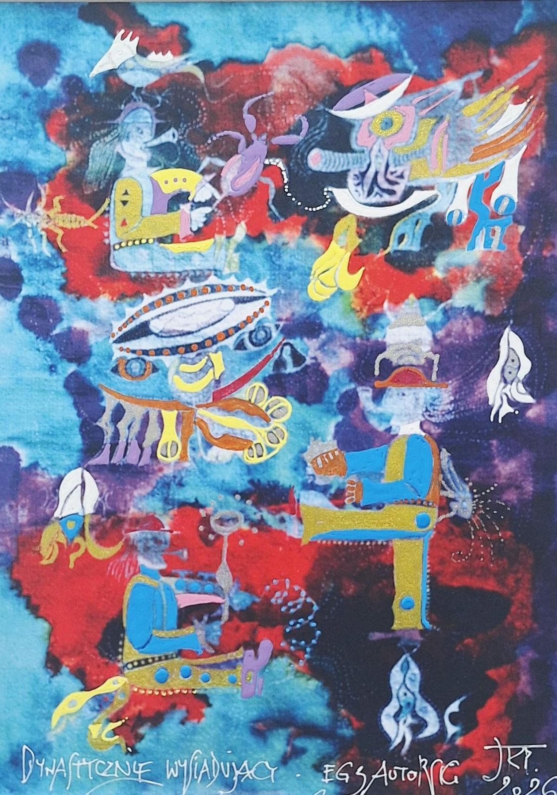 Jan Kanty Pawluśkiewiczsitting Dynastically   Vibrant Contemporary Mixed Media Print, Colorful Artwork2026