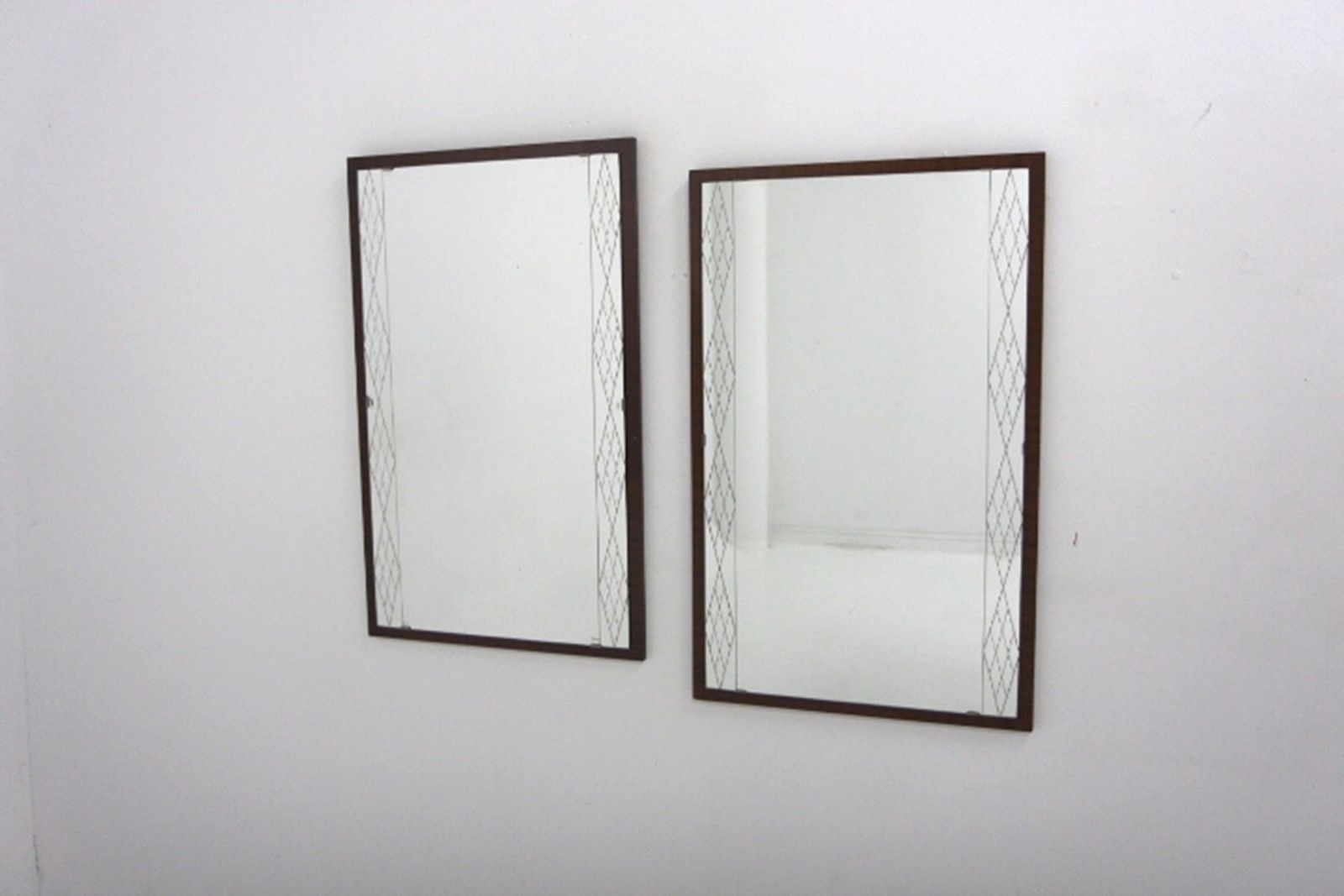 Scandinavian Mirrors In Glass & Wood From Glas & Trä, Sweden, 1960s, Set Of 2 photo Home Decor