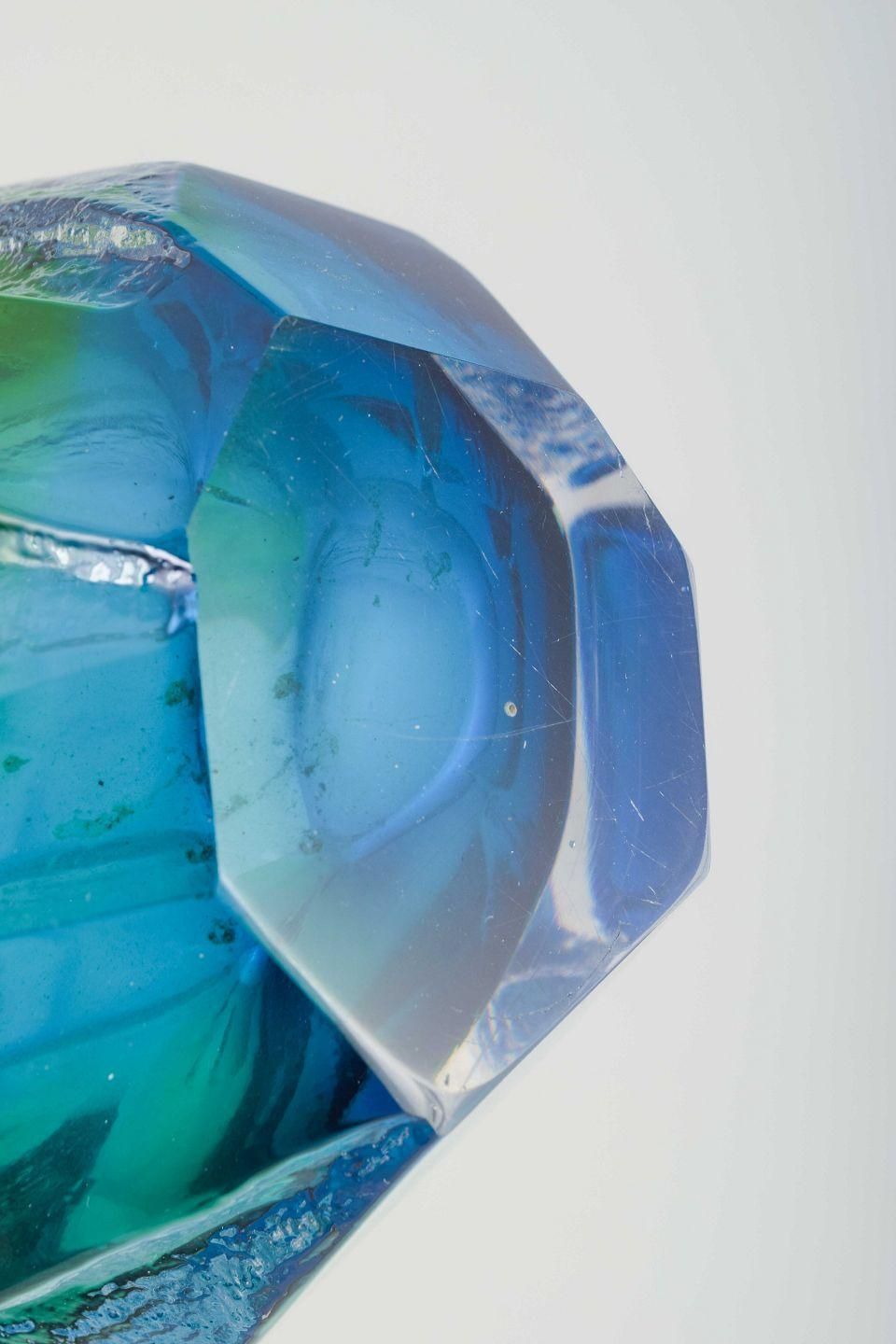 Göran Wärff For Kosta Boda. Organic Shaped Glass Vase In Blue And Green Tones. photo Home Decor