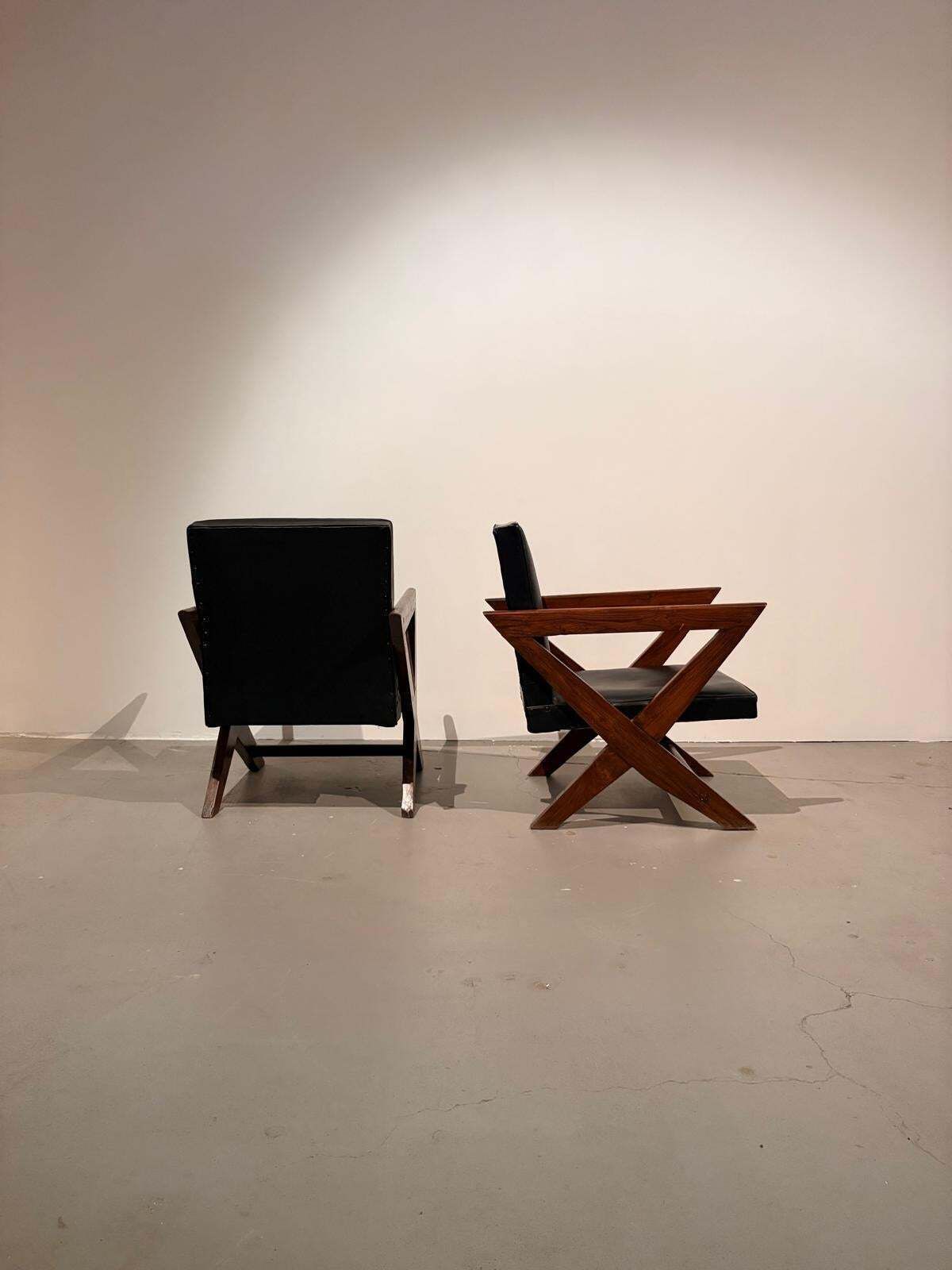 Pierre Jeanneret, Original Armchairs Si 49 A, Mid Century Modern photo vintage