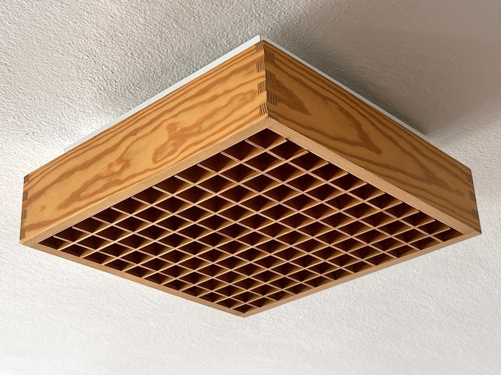 photo vintage Elegant Mid Century Modern Pine Wood Flush Mount Or Ceiling Lamp Sweden 1970s