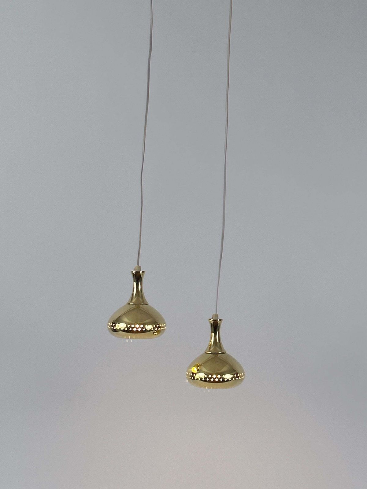 Set Of Two Elegant Pendant Lamps By Hans Agne Jakobsson For Ab Markaryd Sweden photo Lighting