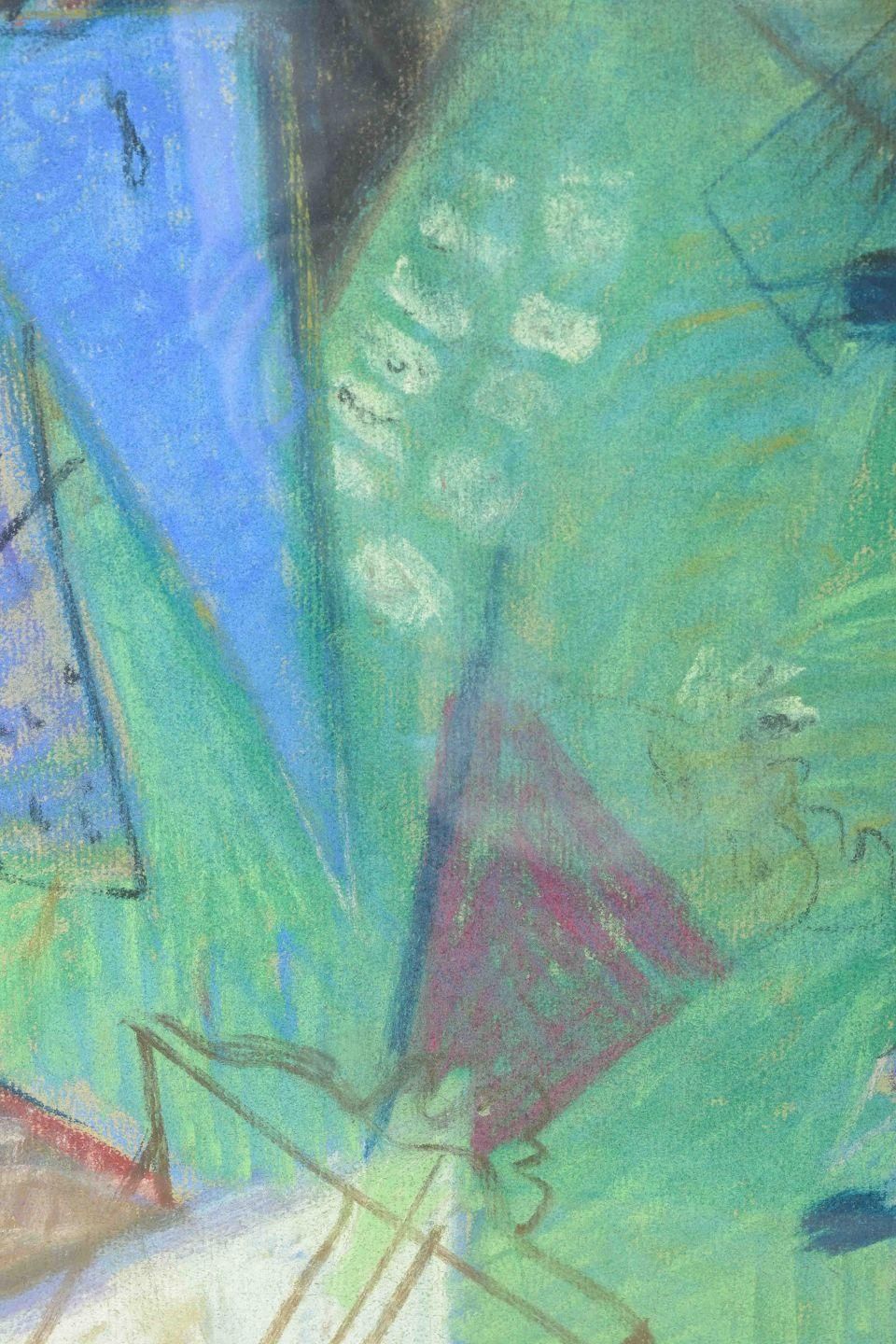 Bertil Wahlberg. Pastel On Paper. Colorful Abstract Composition. 1947 photo for sale