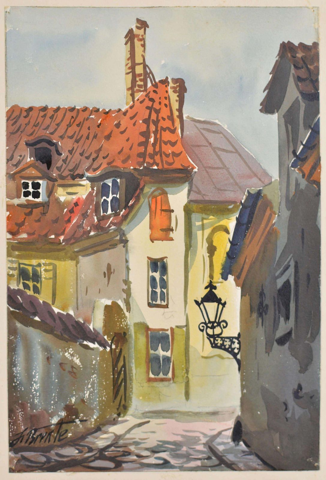 Janis Brekteold Riga. 1956. Watercolor, Paper. 23x15 Cm. Signed1956 photo for sale
