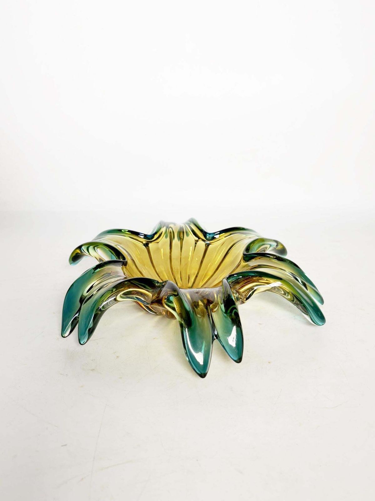 Large Green Italian Art Glass Ashtray, 1960 photo furniture