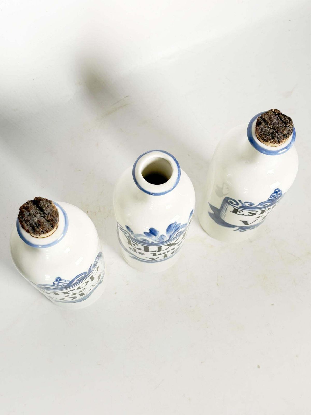 Set Of 3 French Provencial Ceramic Bottles, 1960 photo Home Decor