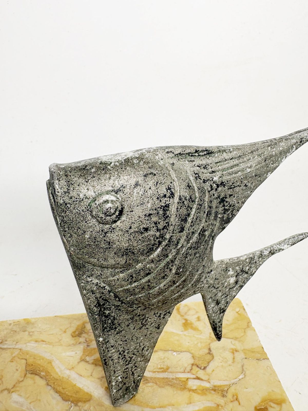 Metal And Marble Fish Paperweight, France, 1950 photo for sale